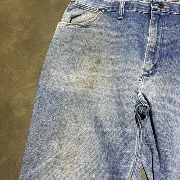 Vintage 70s Wrangler Blue Western Jeans 36x30 - Picture 2 of 7